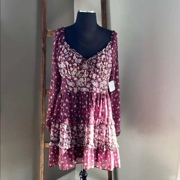 Altar'd State Teresa Floral Long Sleeve Mini Dress - Picture 2 of 11